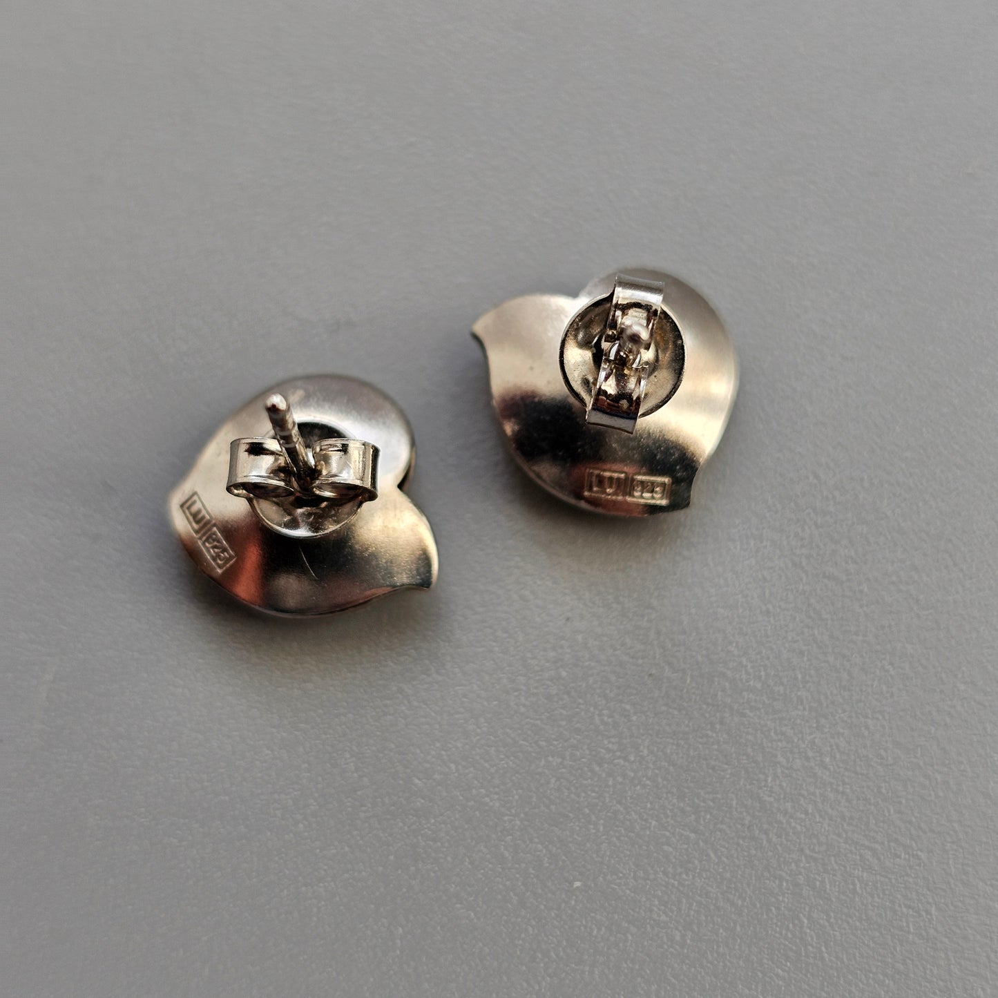 Contemporary Finnish Sterling Silver Stud Earrings “Hug” by Lumoava / Heikki Hartikainen