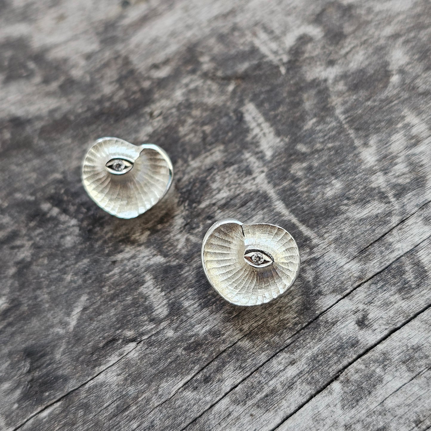 Finnfeelings Heart Stud Sterling Silver Earrings Bernt Högkvist Andante