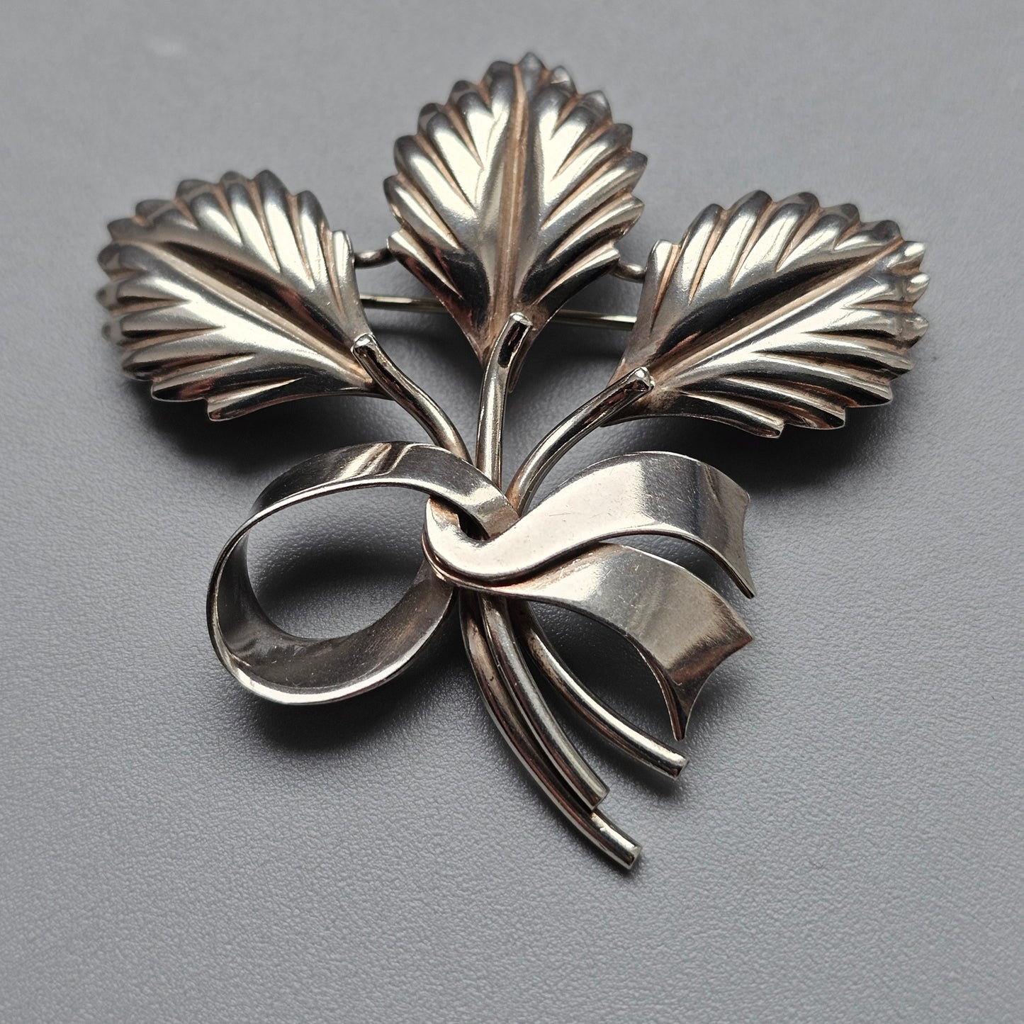 Vintage Modernist Style Flower Bouquet Brooch
