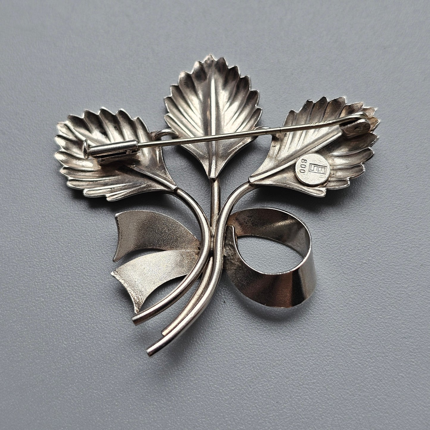 Vintage Modernist Style Flower Bouquet Brooch