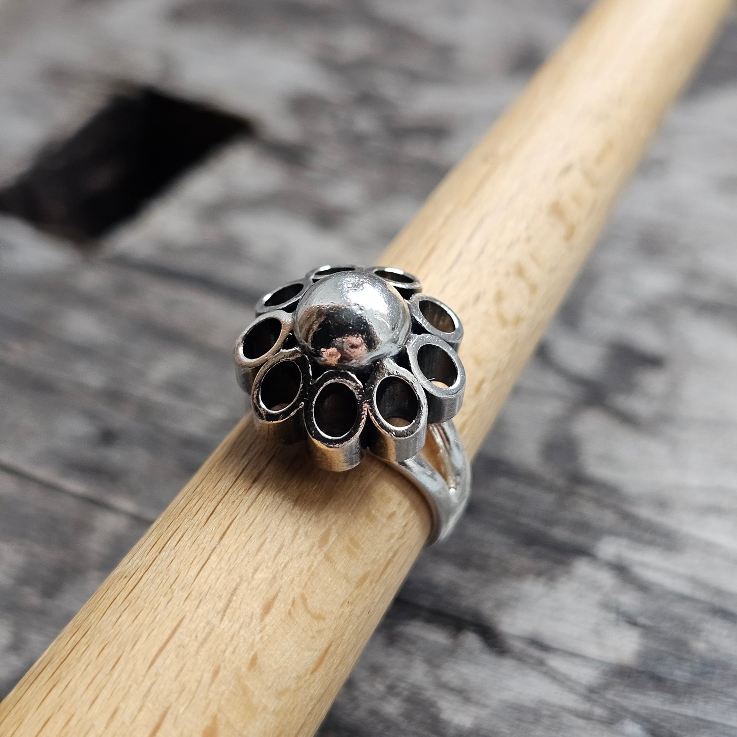 1960s Finnish Modernist Sterling Silver Ring by Erik Granit & Co - UK Ring Size J 1/2 -  US Ring Size 5