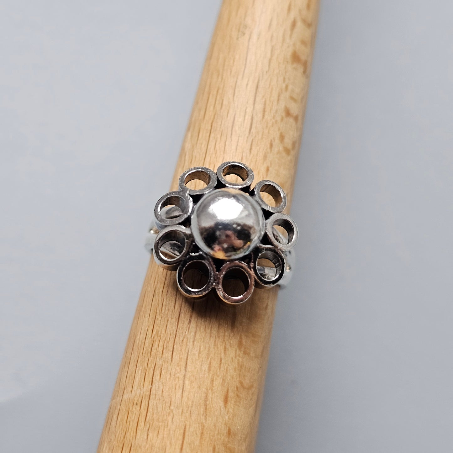 1960s Finnish Modernist Sterling Silver Ring by Erik Granit & Co - UK Ring Size J 1/2 -  US Ring Size 5