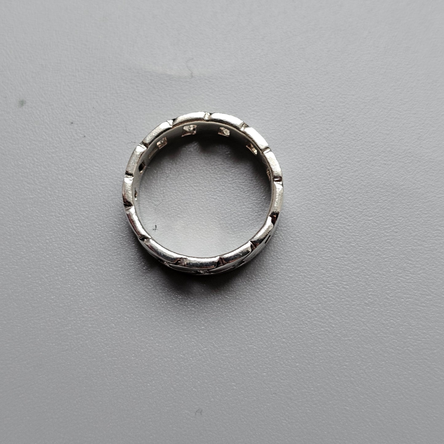 Curb Link Chain Sterling Silver Ring