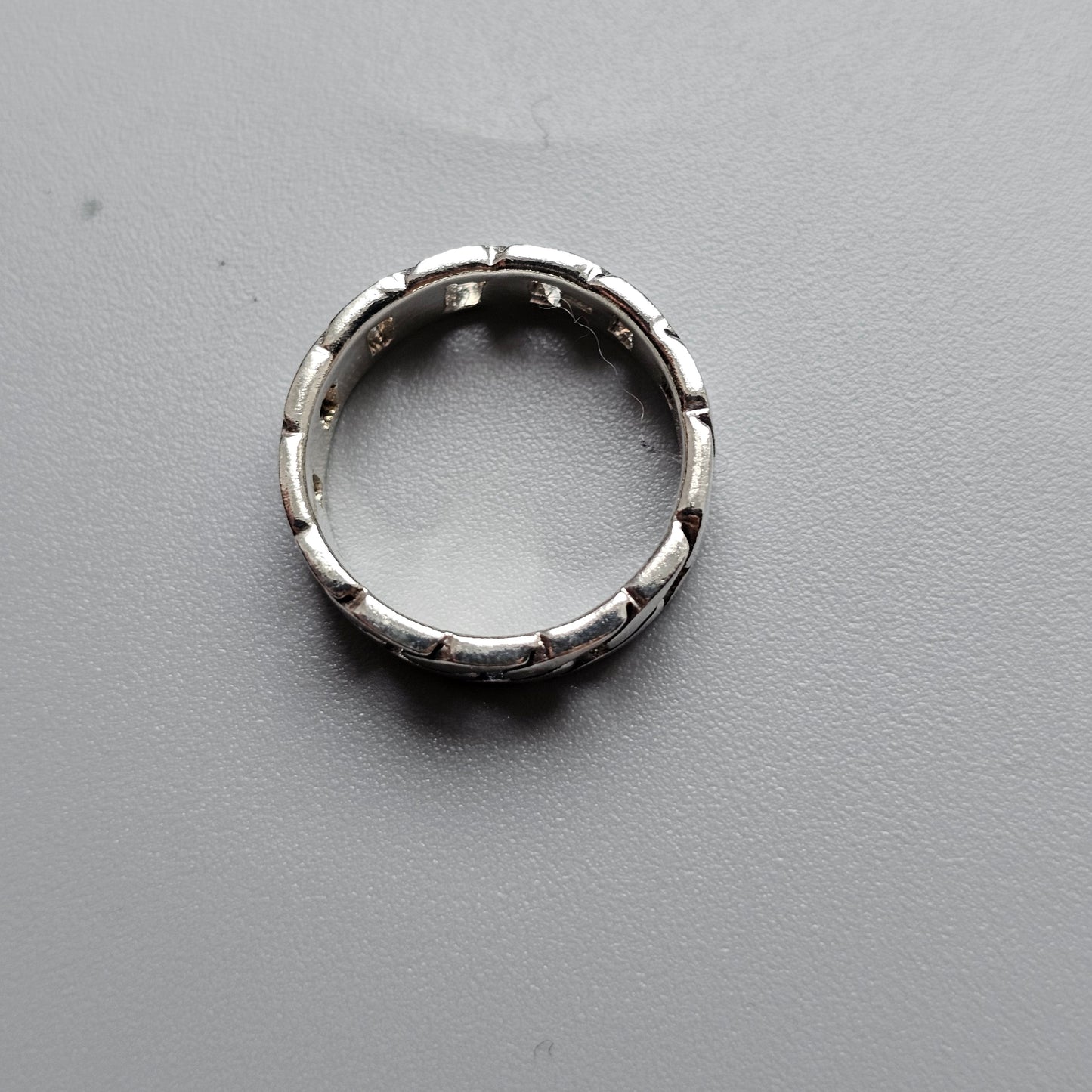 Curb Link Chain Sterling Silver Ring