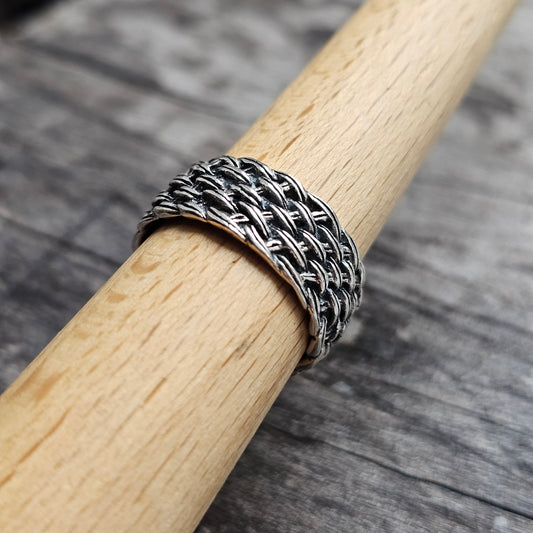 Vintage Sterling Silver Woven Ring