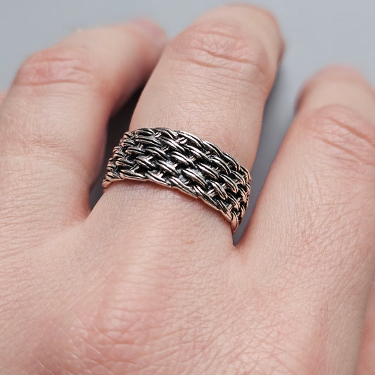 Vintage Sterling Silver Woven Ring