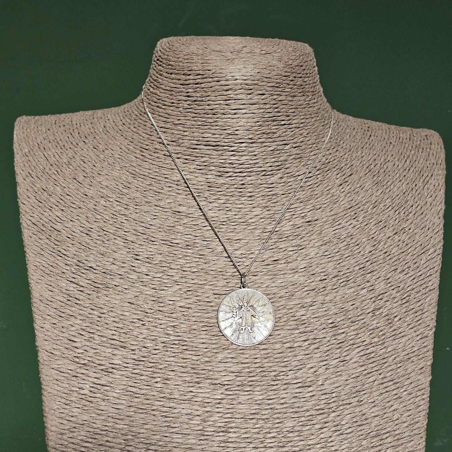 Vintage Sterling Silver Virgo Horoscope Medallion Necklace Pendant