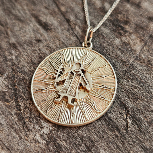 Vintage Sterling Silver Virgo Horoscope Medallion Necklace Pendant