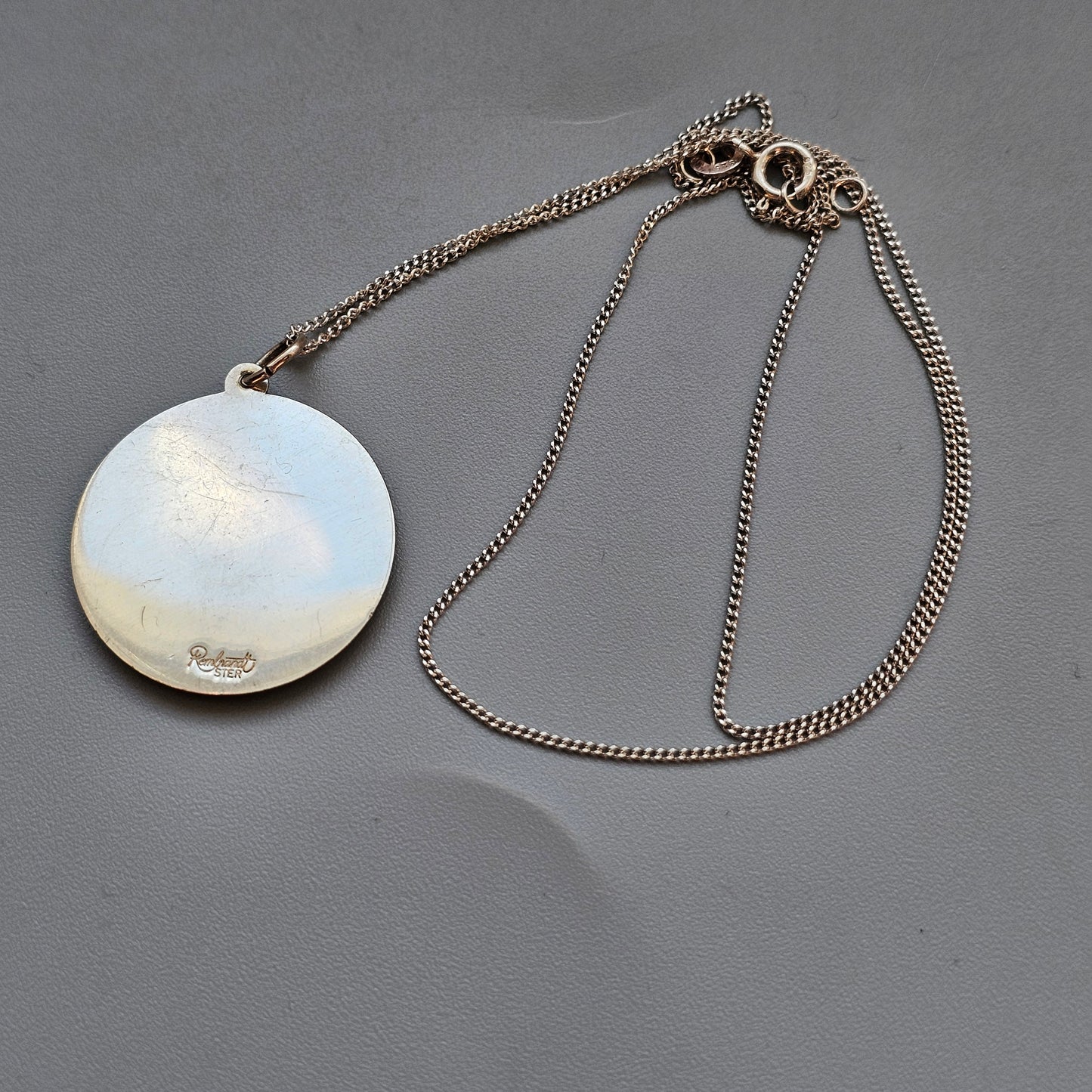 Vintage Sterling Silver Virgo Horoscope Medallion Necklace Pendant