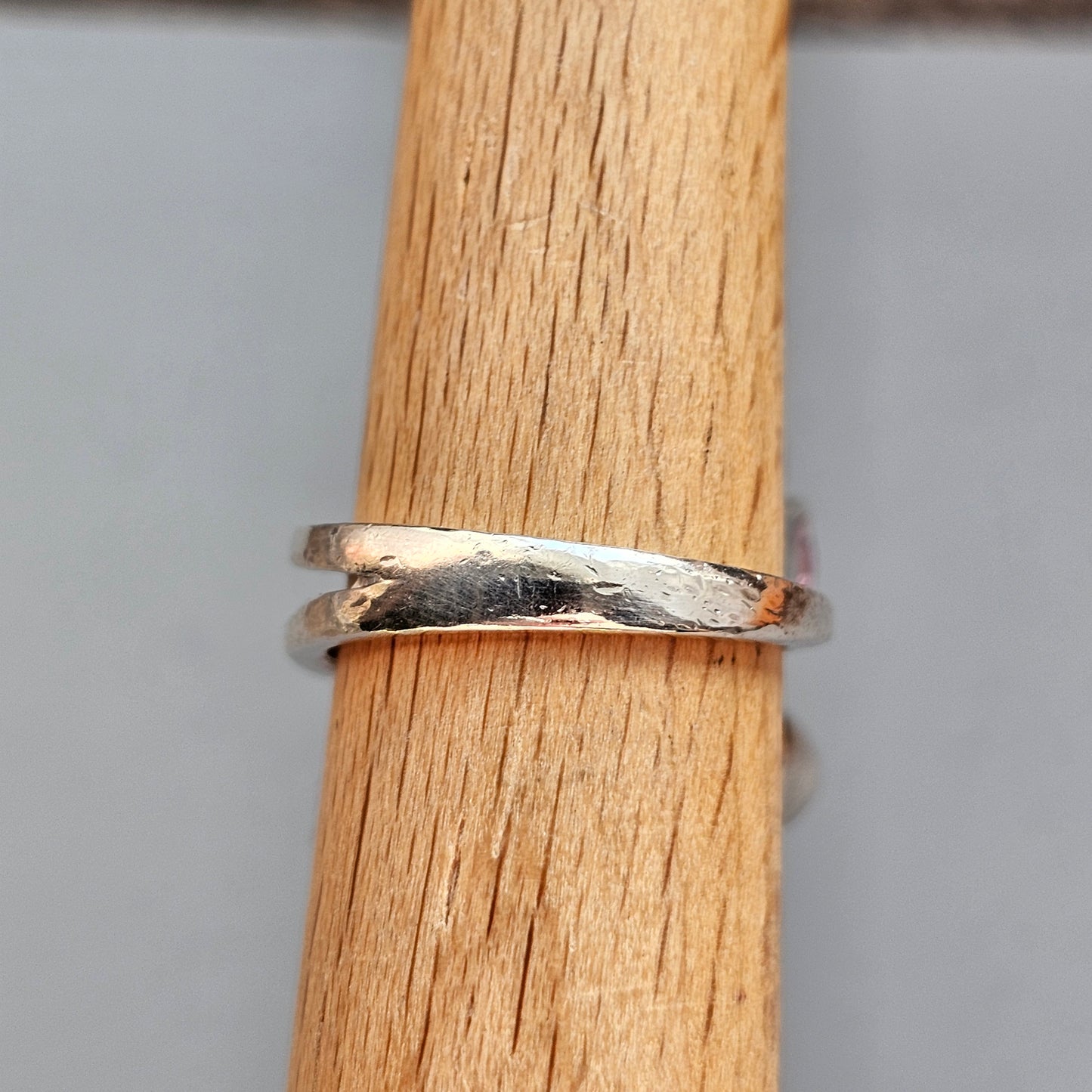 Contemporary Sterling Silver Ring & Cubic Zirconia Ring - UK Ring Size K 1/2 - US Ring Size 5.5