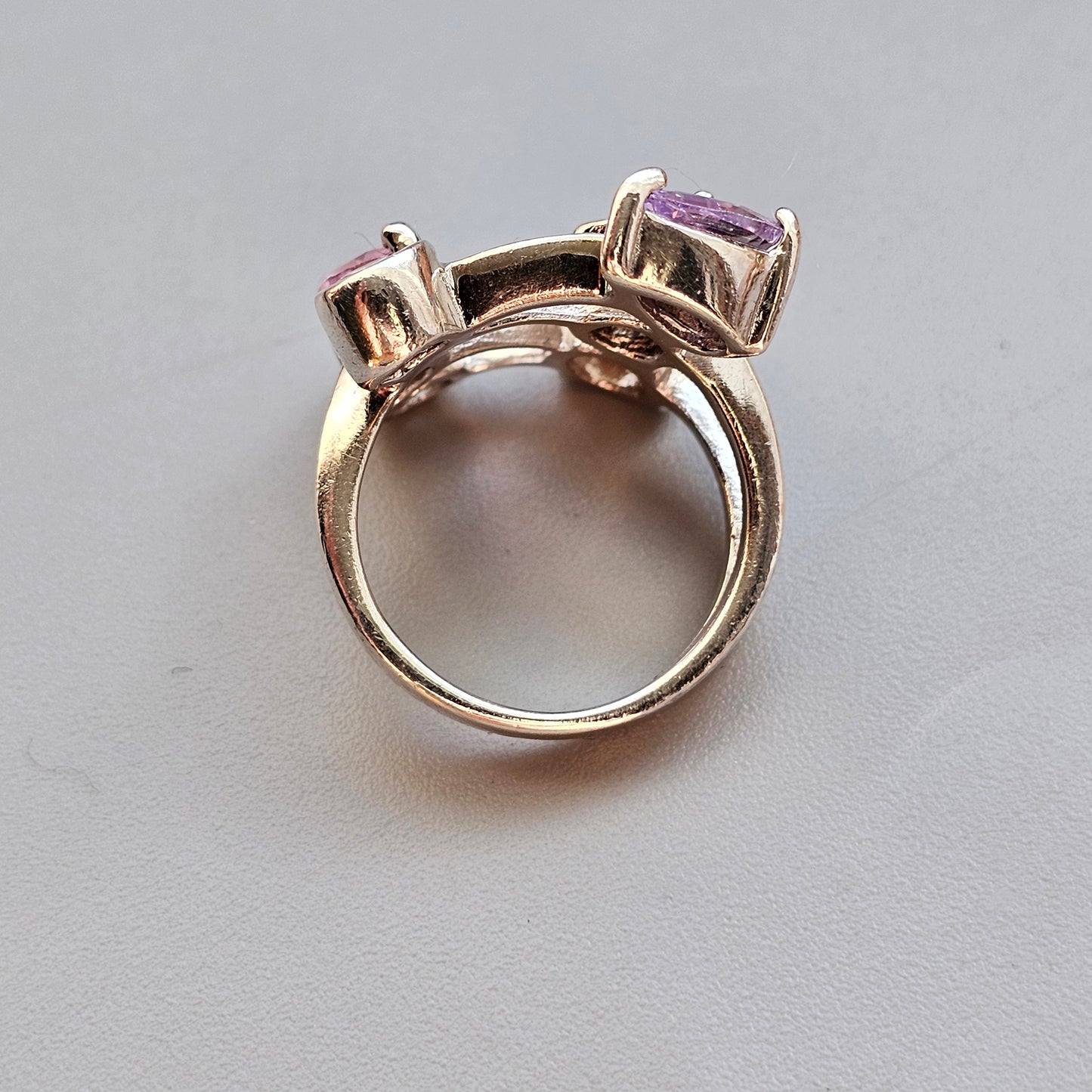 Contemporary Sterling Silver Ring & Cubic Zirconia Ring - UK Ring Size K 1/2 - US Ring Size 5.5