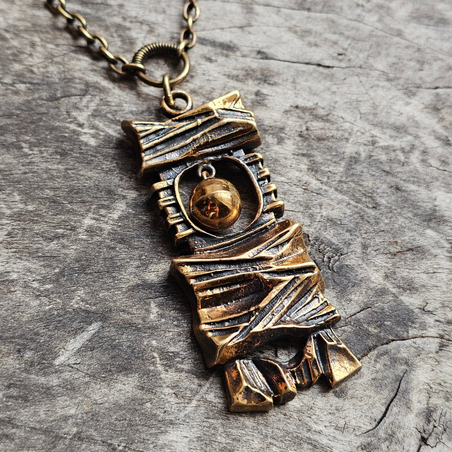 Vintage 1970s Finnish Brutalist Bronze Necklace 'Kelo' By Pentti Sarpaneva