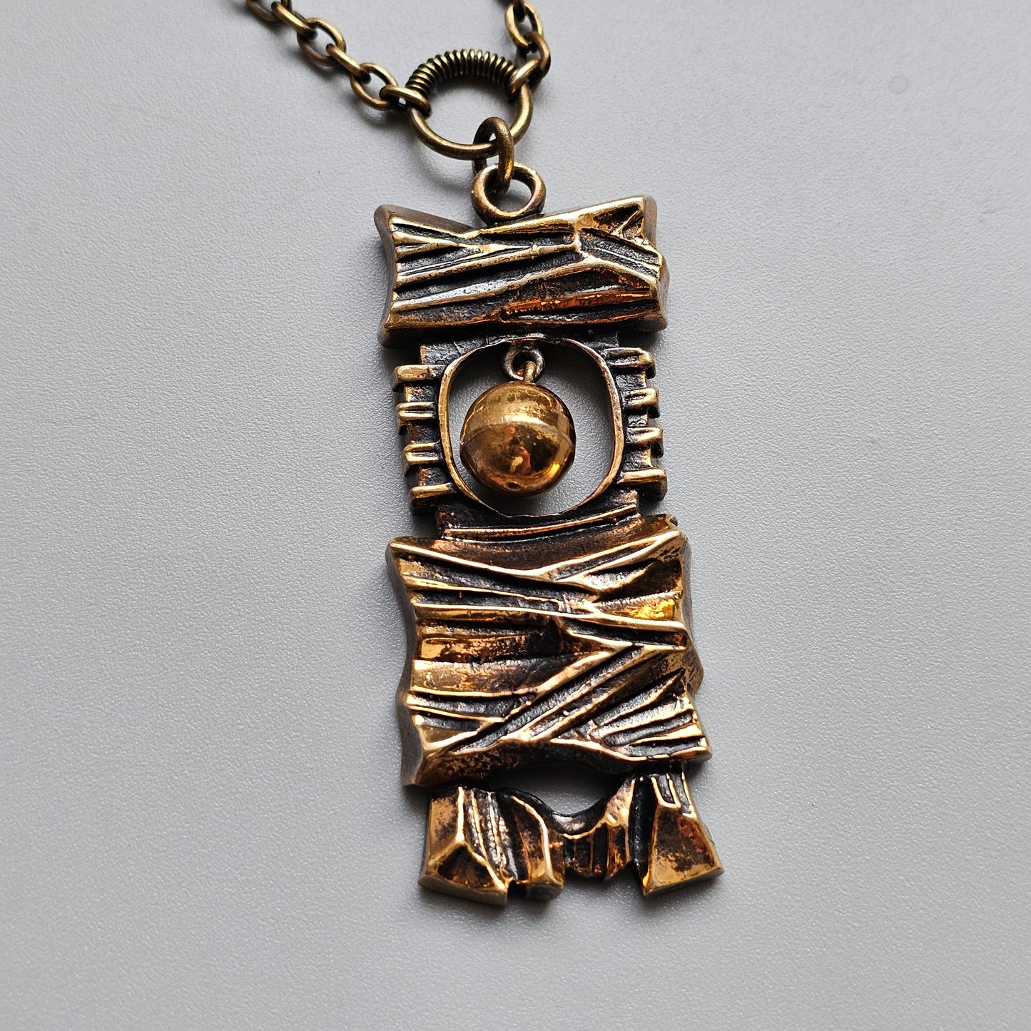 Vintage 1970s Finnish Brutalist Bronze Necklace 'Kelo' By Pentti Sarpaneva