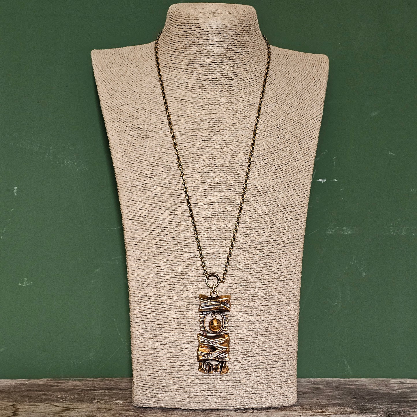 Vintage 1970s Finnish Brutalist Bronze Necklace 'Kelo' By Pentti Sarpaneva