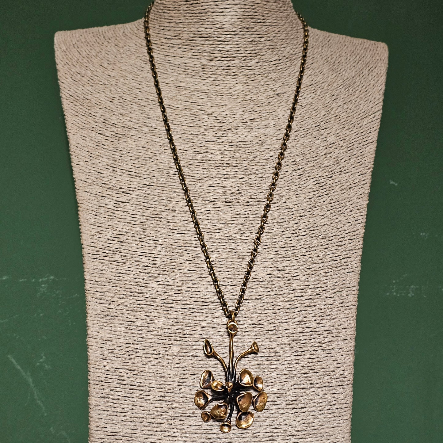 Hannu Ikonen Vintage Finnish “Reindeer Moss” Bronze Necklace