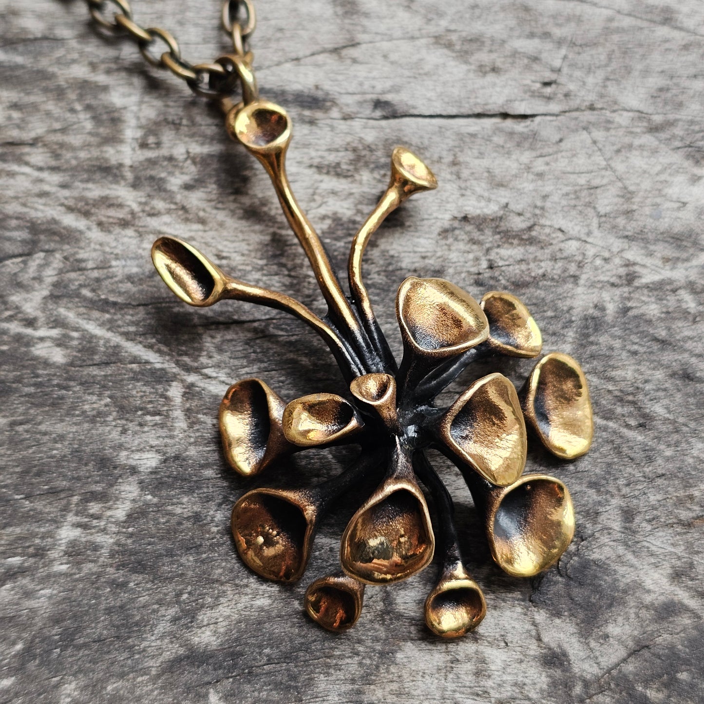 Hannu Ikonen Vintage Finnish “Reindeer Moss” Bronze Necklace