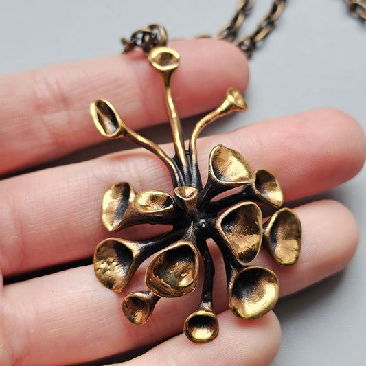 Hannu Ikonen Vintage Finnish “Reindeer Moss” Bronze Necklace