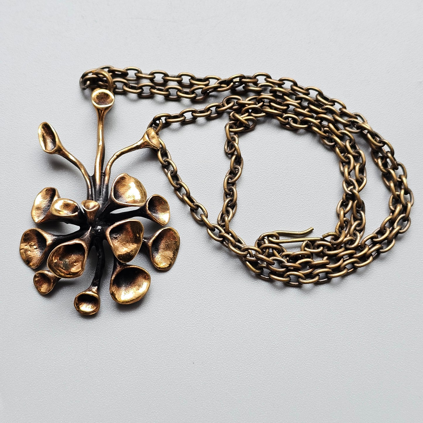 Hannu Ikonen Vintage Finnish “Reindeer Moss” Bronze Necklace