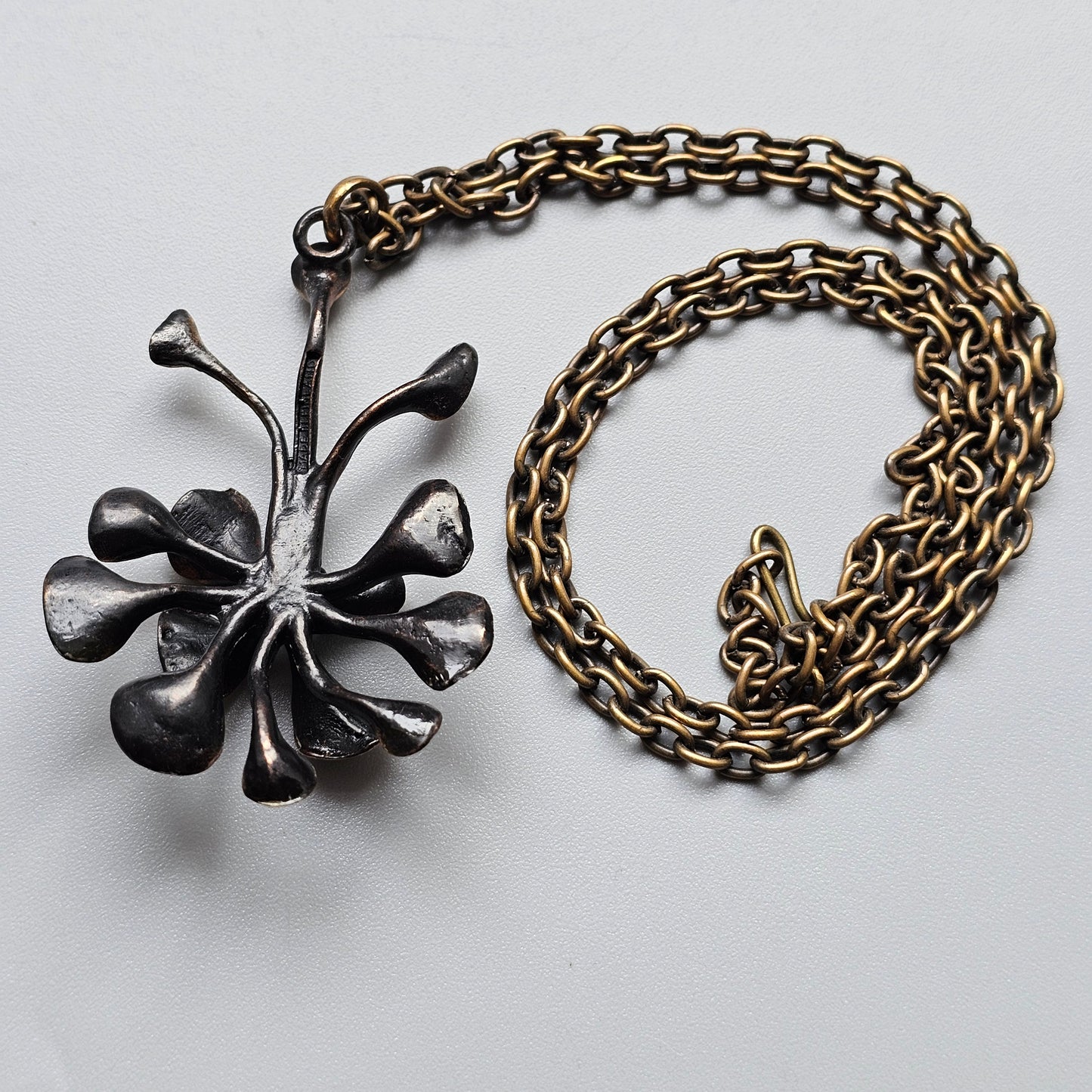 Hannu Ikonen Vintage Finnish “Reindeer Moss” Bronze Necklace
