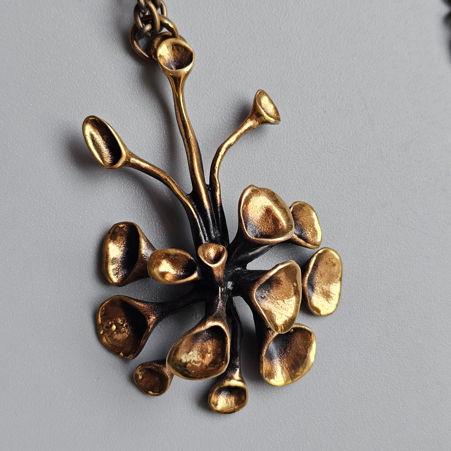 Hannu Ikonen Vintage Finnish “Reindeer Moss” Bronze Necklace