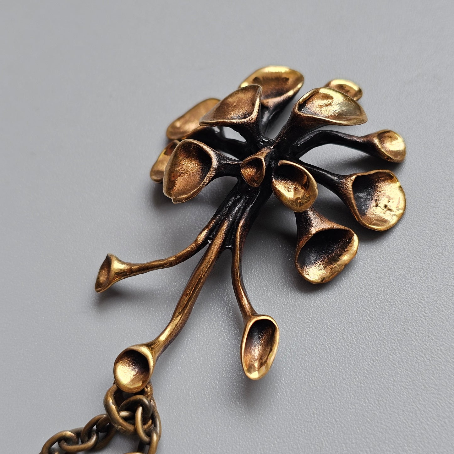 Hannu Ikonen Vintage Finnish “Reindeer Moss” Bronze Necklace