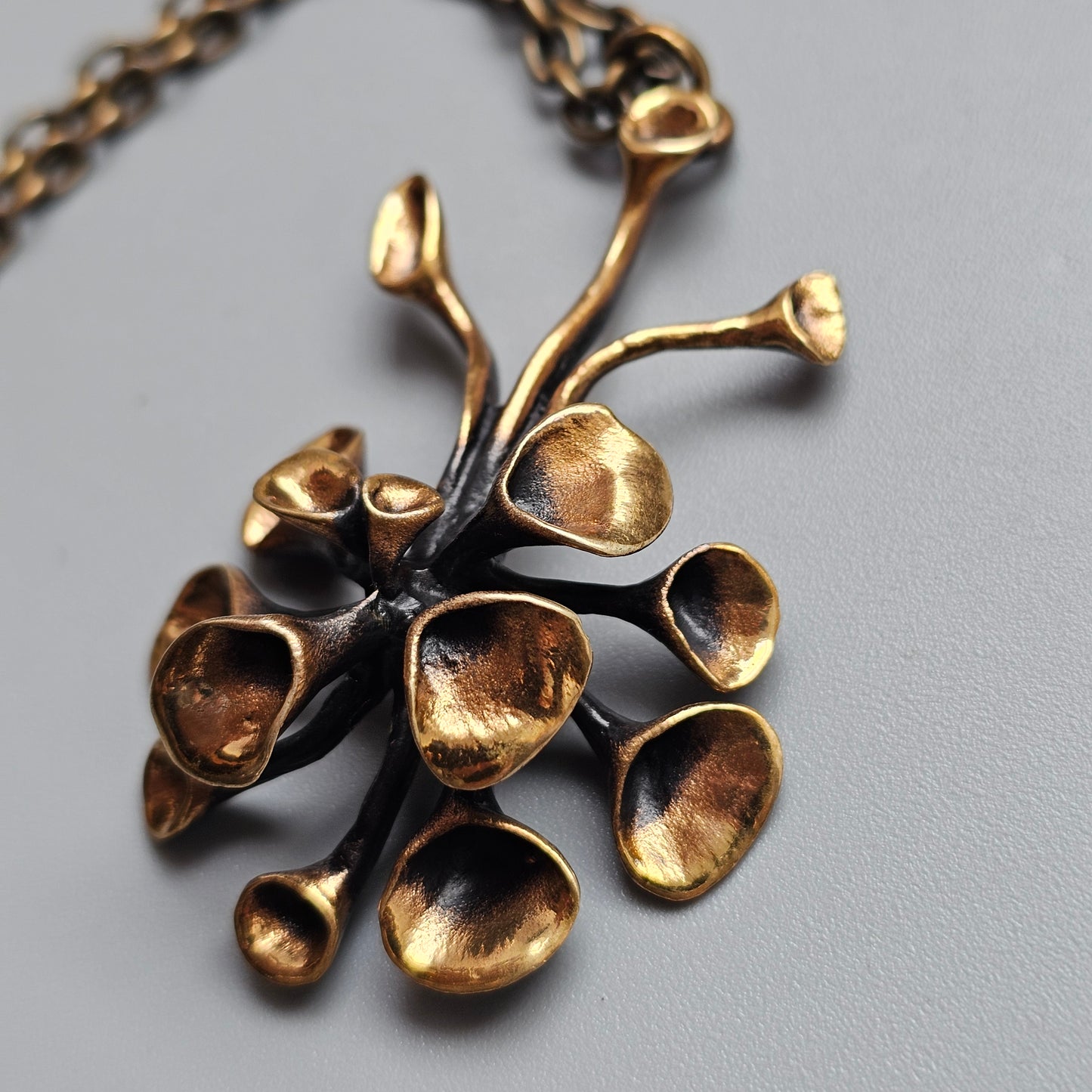 Hannu Ikonen Vintage Finnish “Reindeer Moss” Bronze Necklace