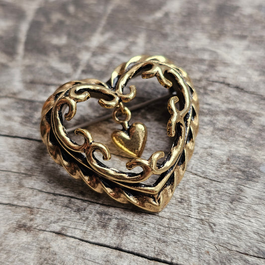 Finnish Kalevala Koru Heart of the House Bronze Brooch