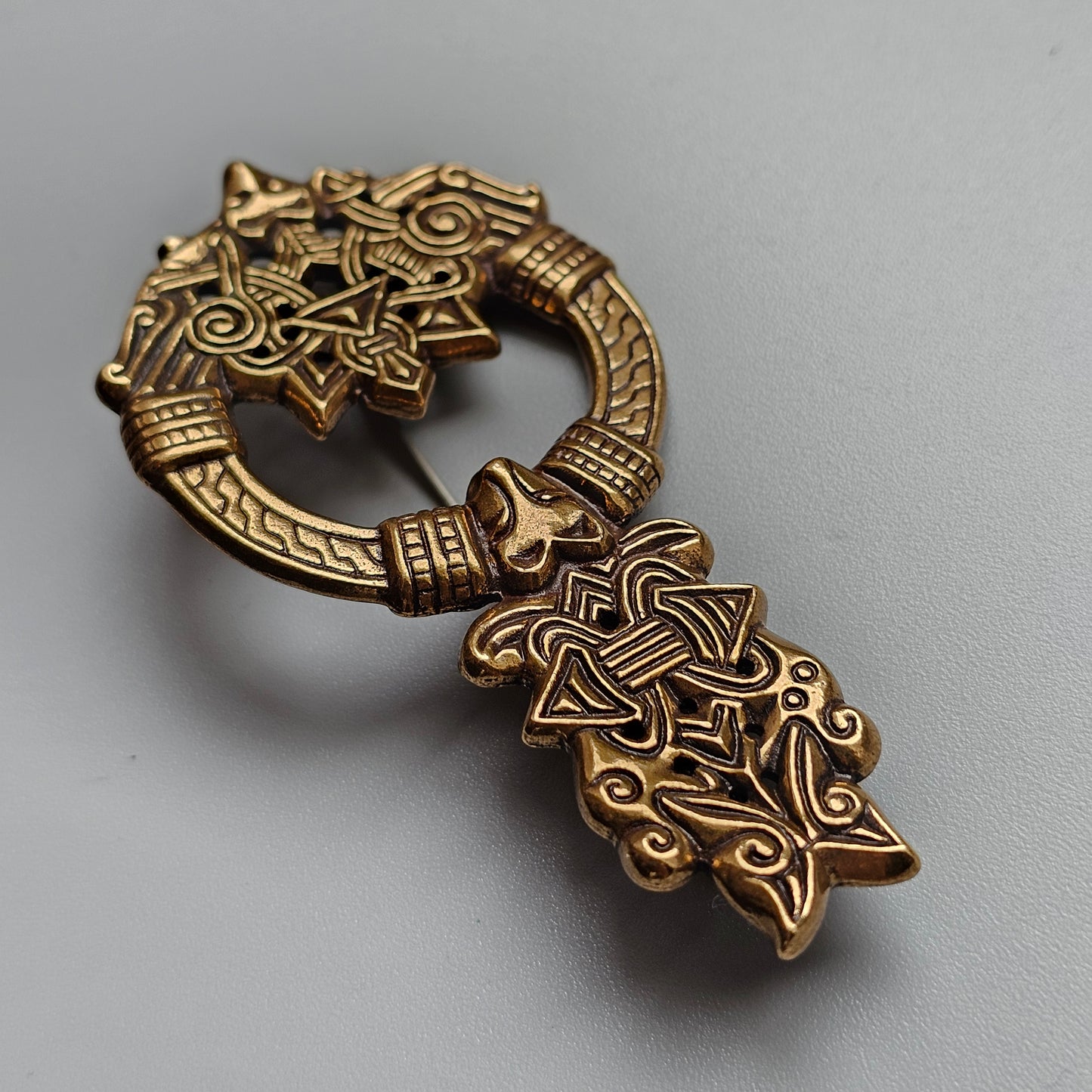Kalevala Koru Viking Era Design Bronze Wolf’s Head Brooch