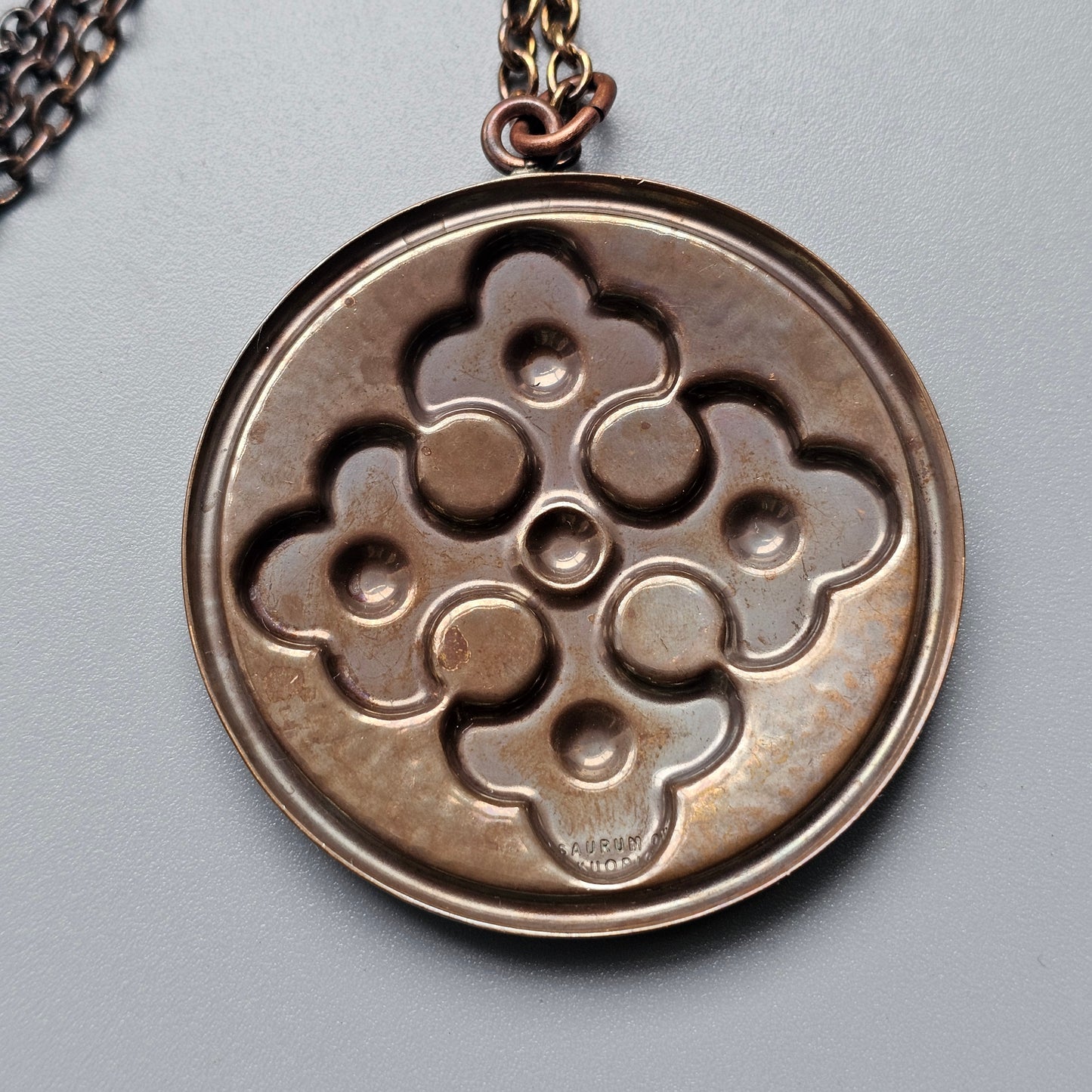 Vintage Finnish Cross Medallion Necklace