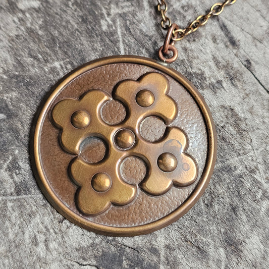Vintage Finnish Cross Medallion Necklace