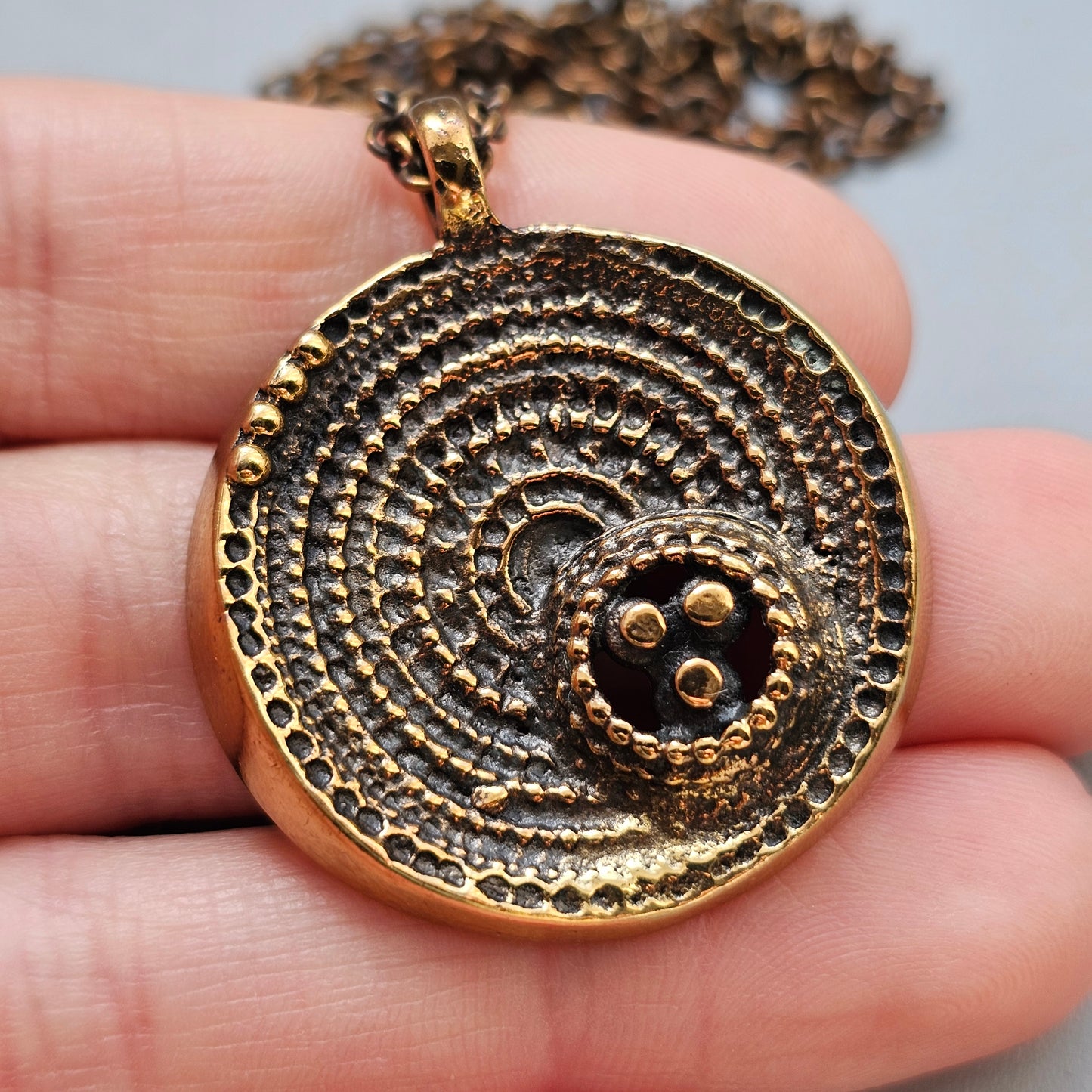 Jorma Laine Chic Bronze Necklace 1970s Modernist Design