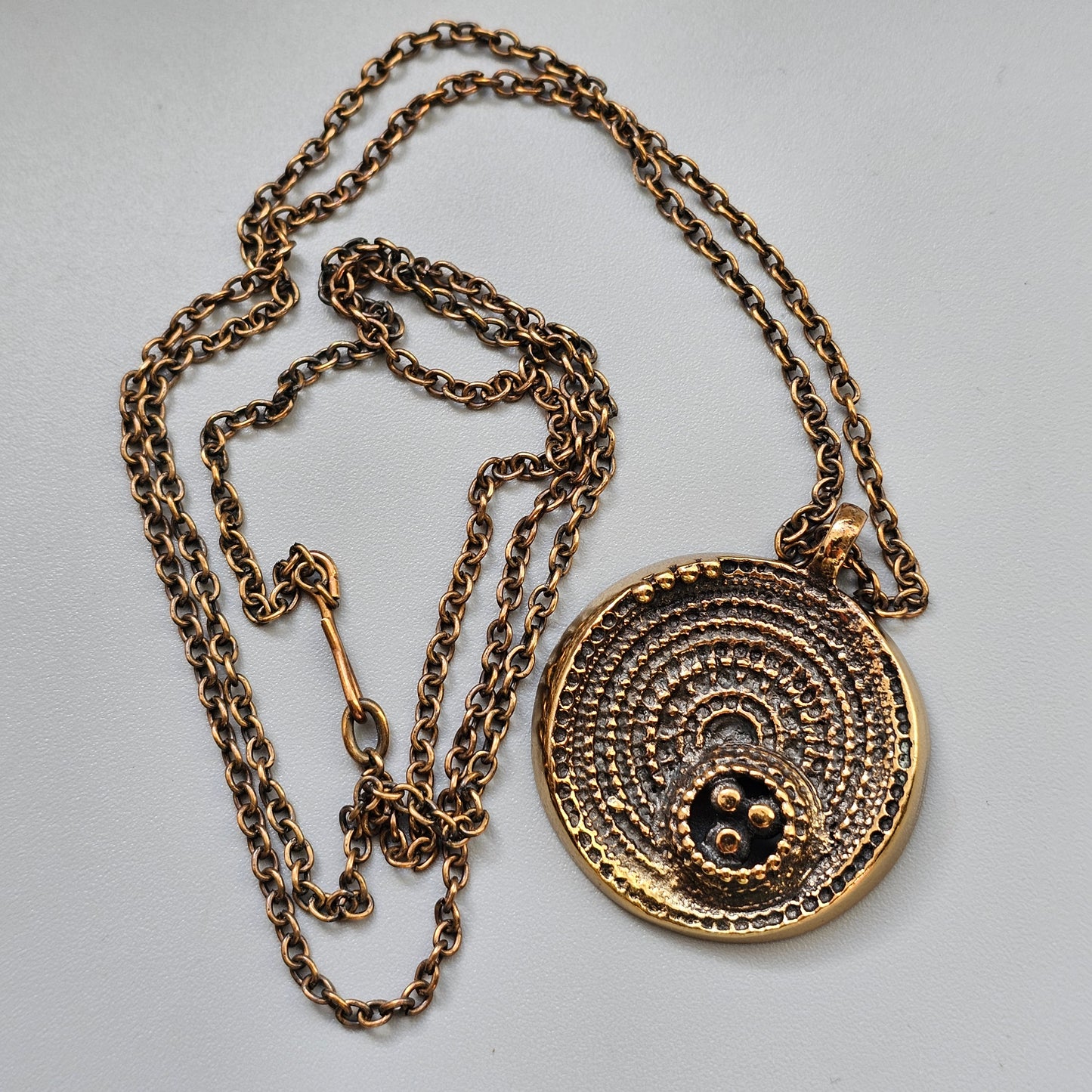 Jorma Laine Chic Bronze Necklace 1970s Modernist Design