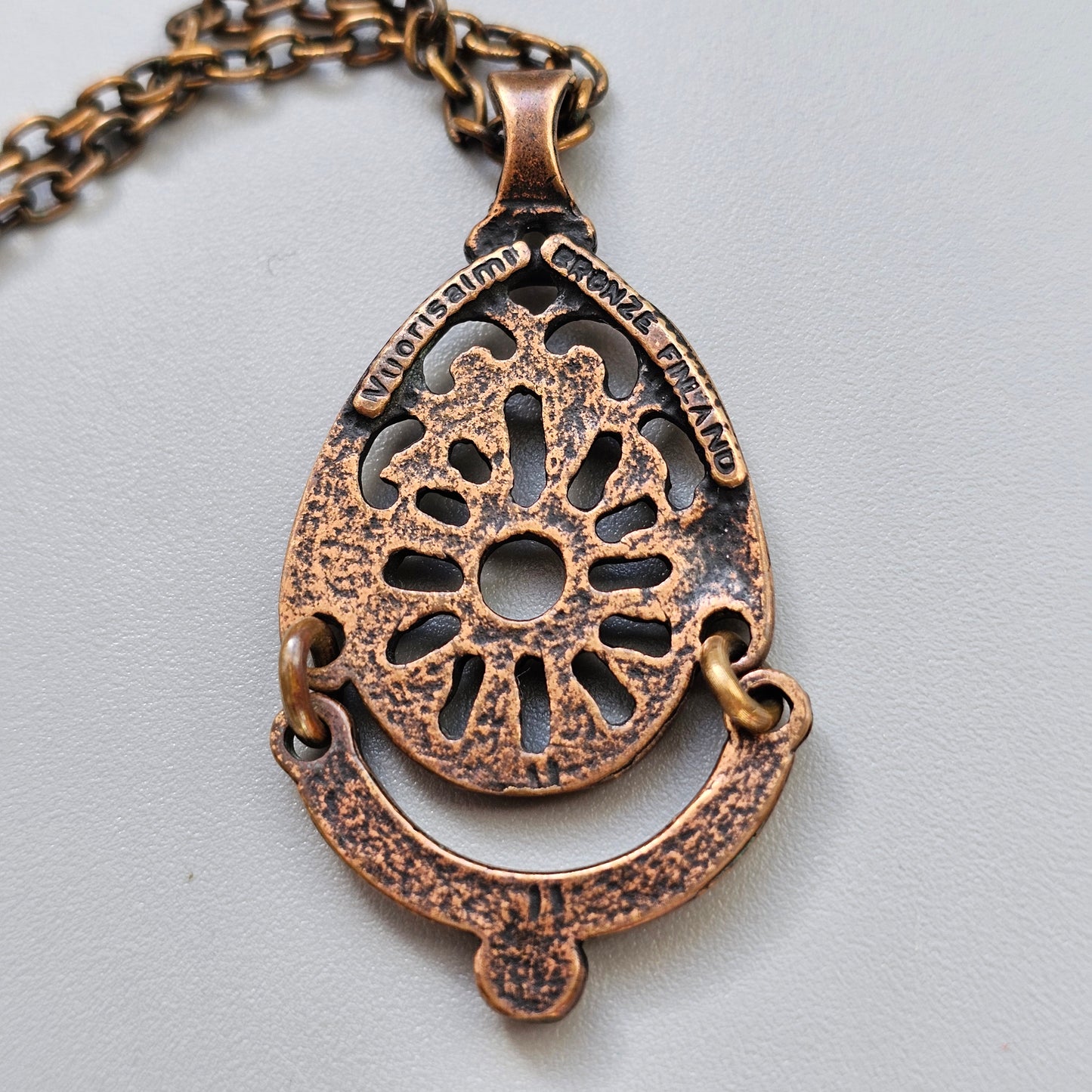 Vintage Modernist Bronze Necklace by Juhani Vuorisalmi Finland