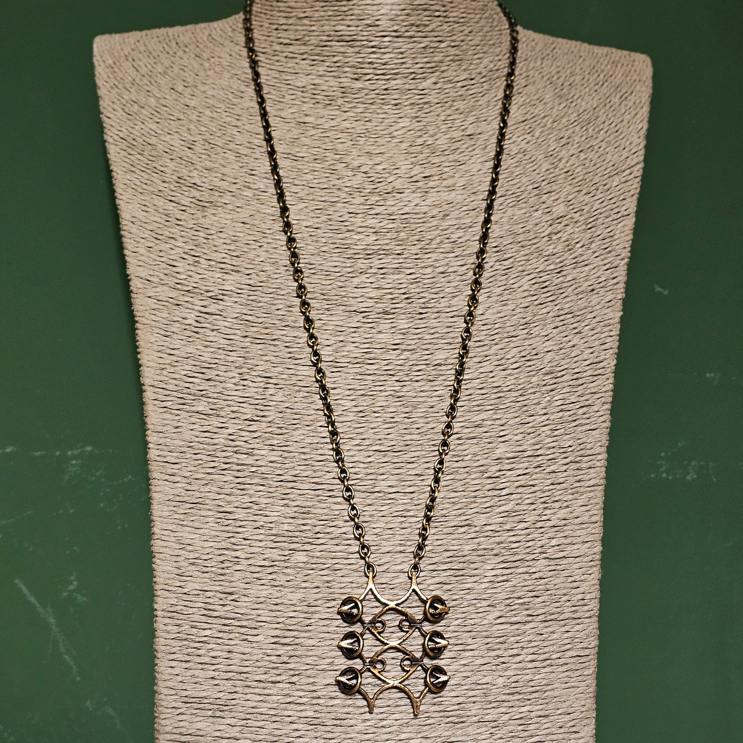 Vintage Pipa Niinimäki Bronze Necklace Modernist Finland