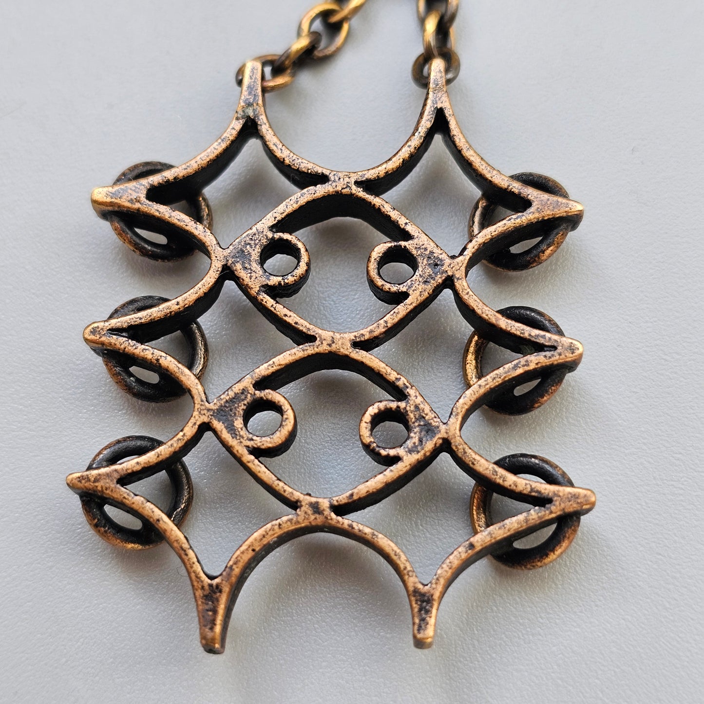 Vintage Pipa Niinimäki Bronze Necklace Modernist Finland