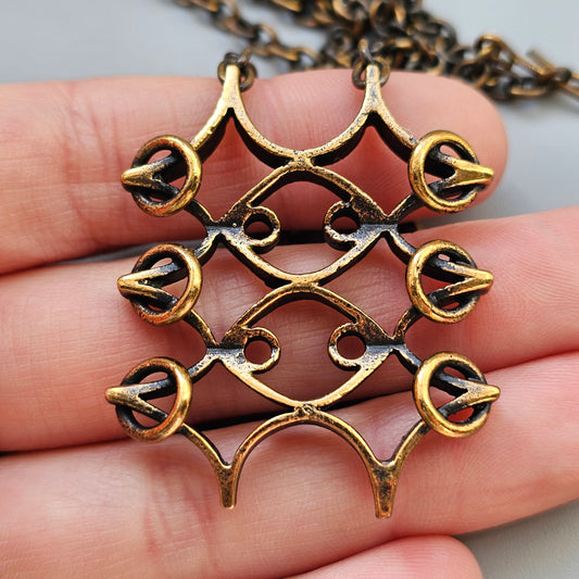 Vintage Pipa Niinimäki Bronze Necklace Modernist Finland