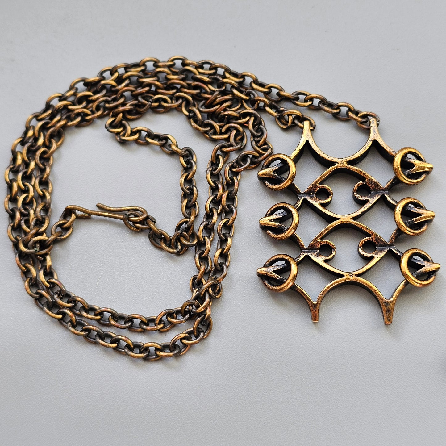 Vintage Pipa Niinimäki Bronze Necklace Modernist Finland