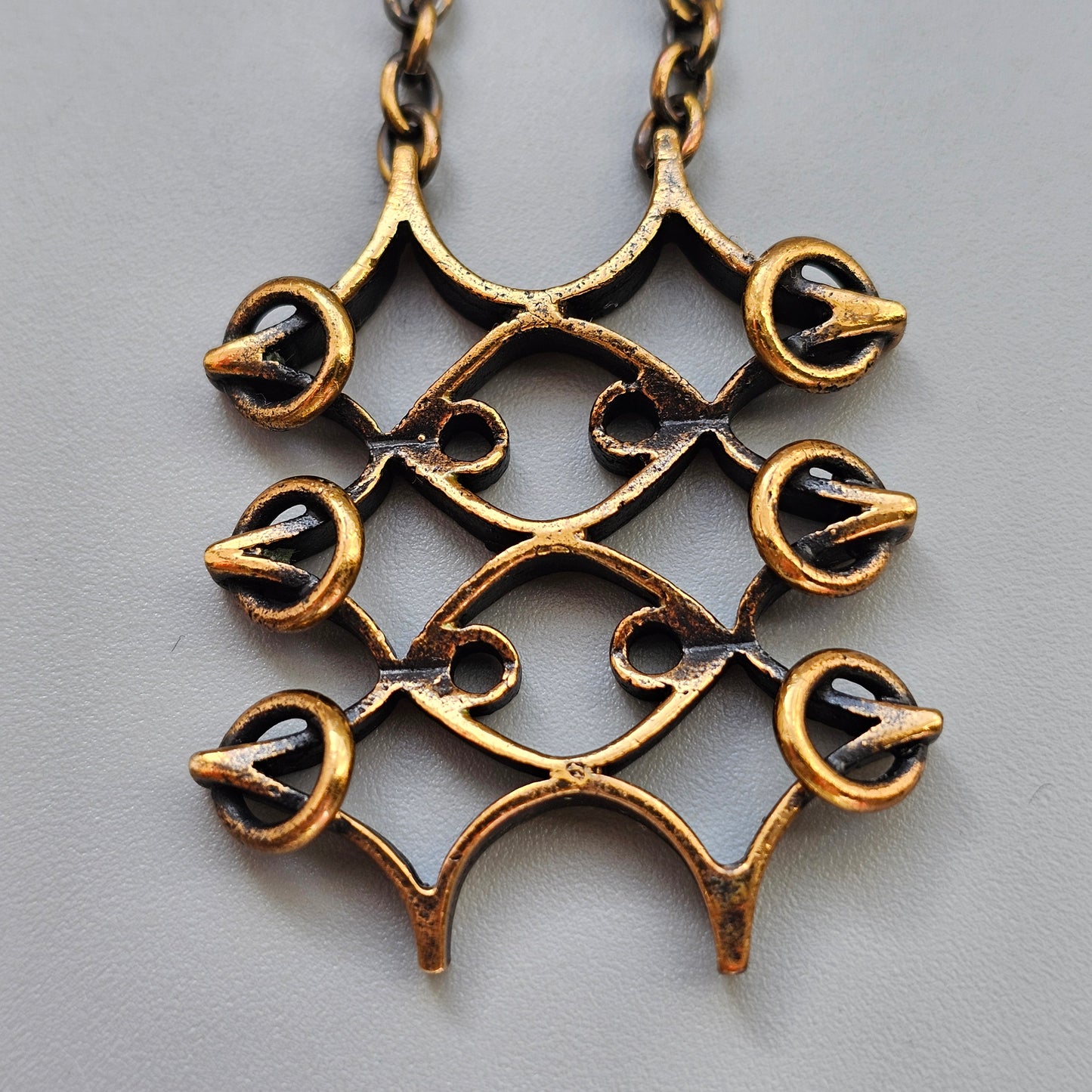 Vintage Pipa Niinimäki Bronze Necklace Modernist Finland