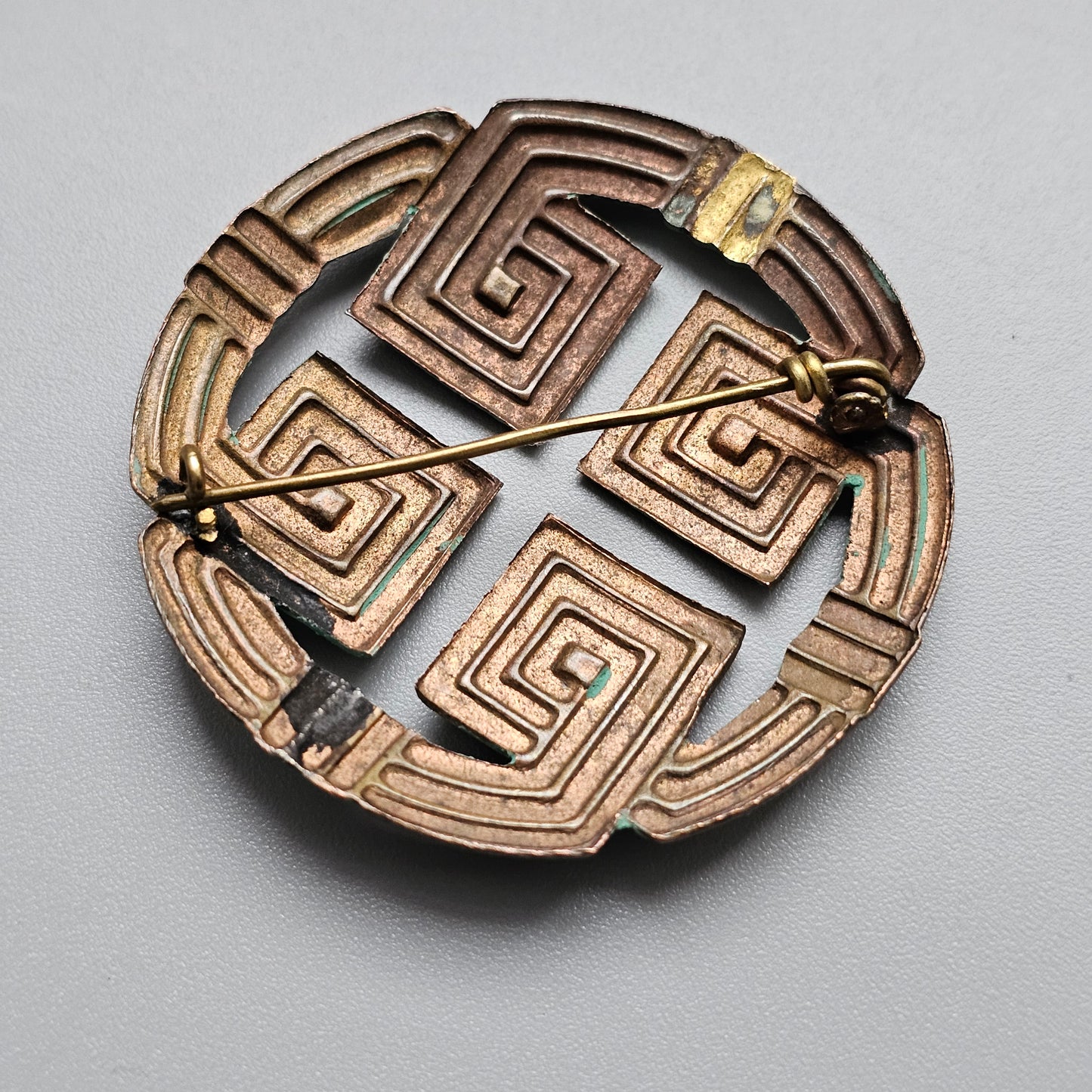 Vintage Antique Nordic Bronze Eternity Knot Brooch