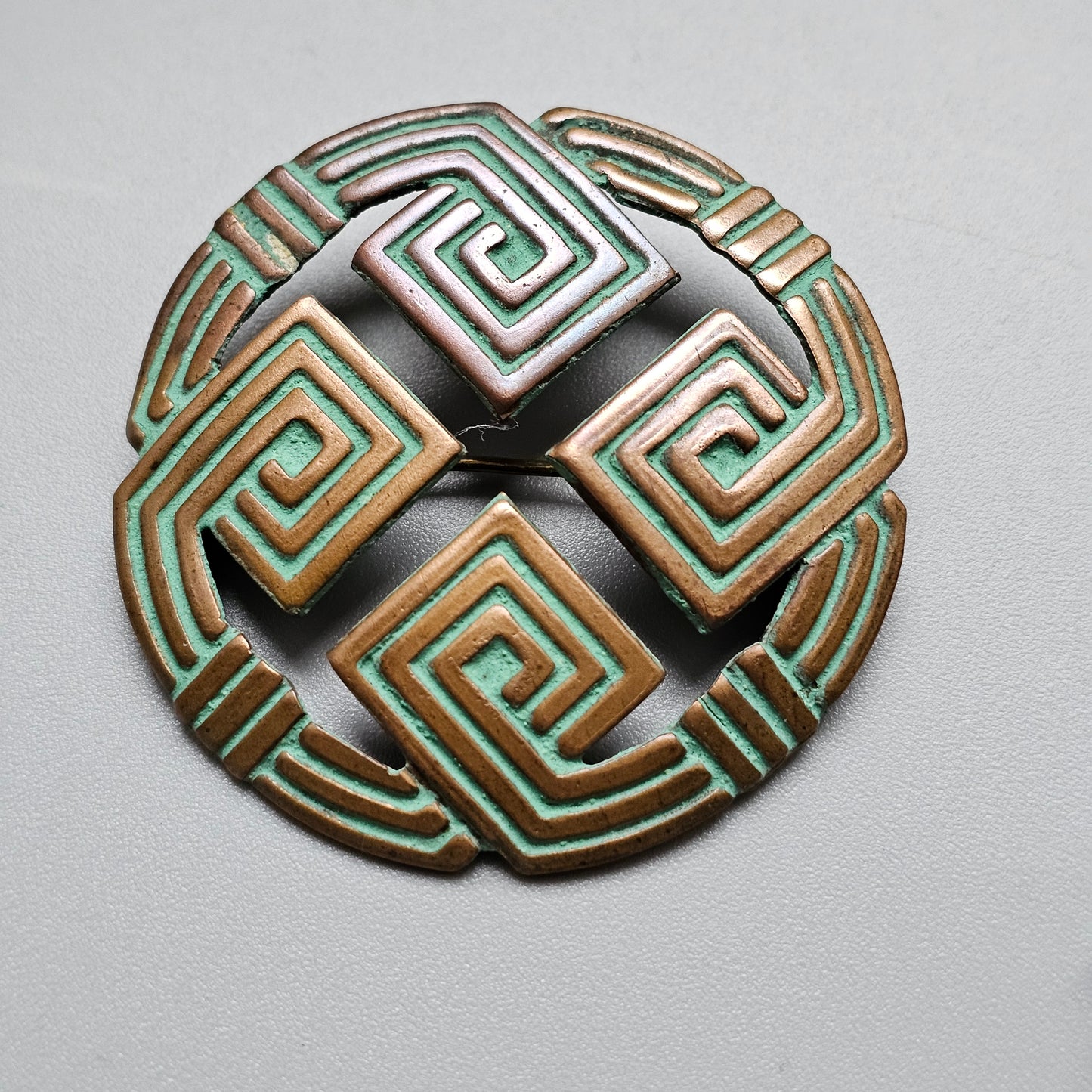 Vintage Antique Nordic Bronze Eternity Knot Brooch
