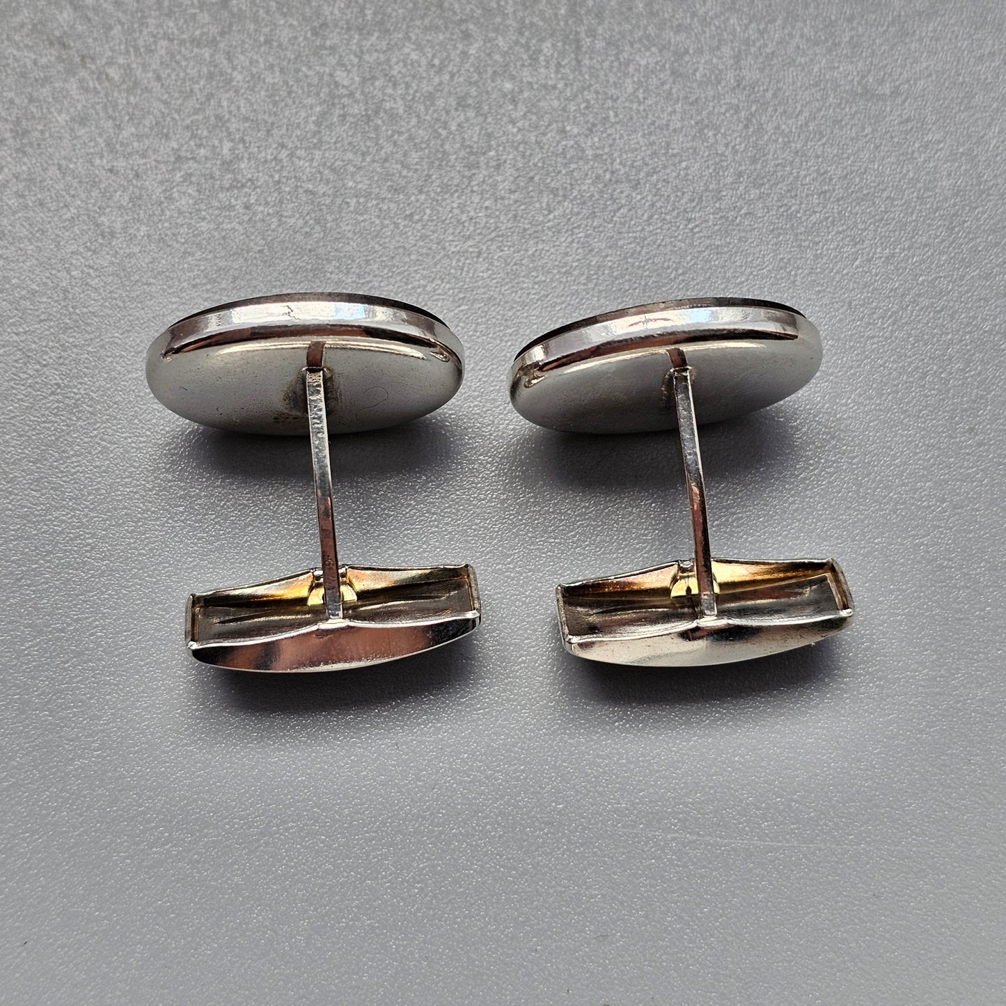 Oval Finnish Sterling Silver & Spectrolite Cufflinks