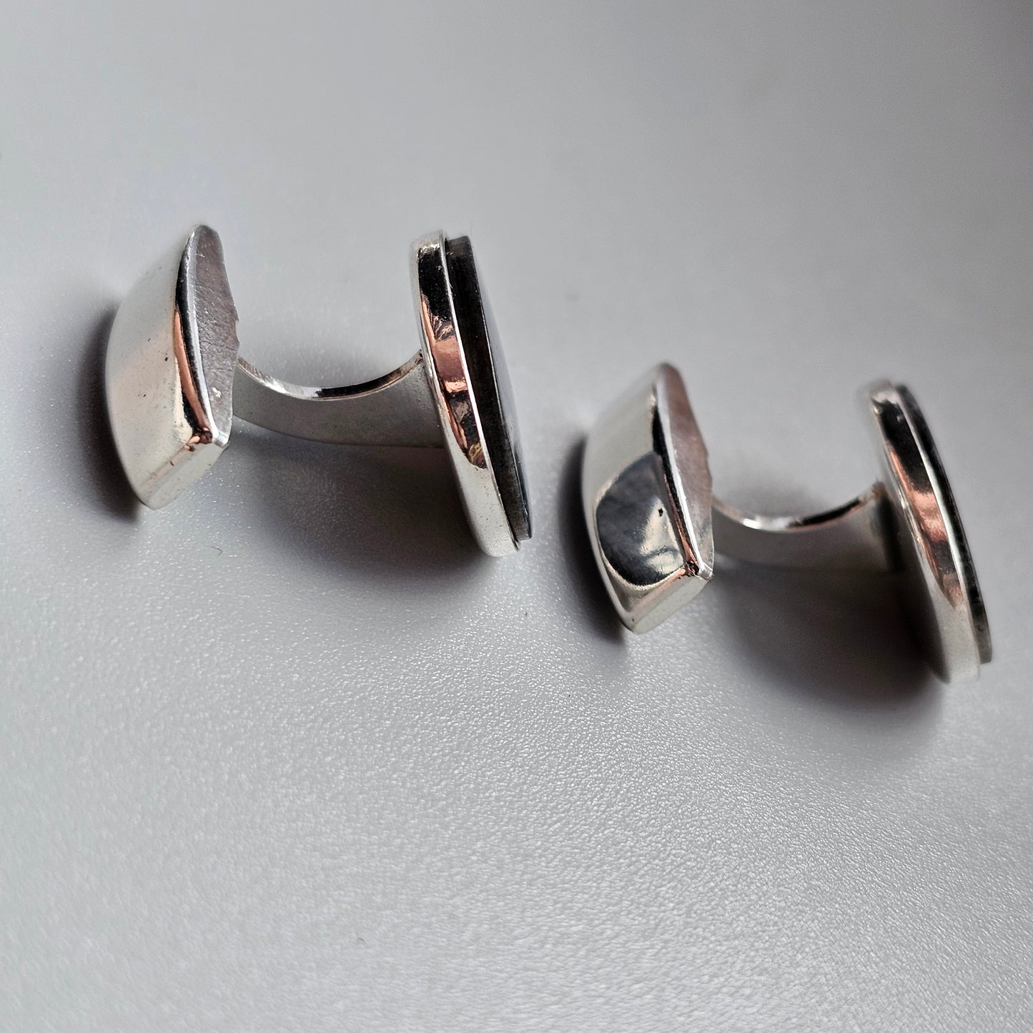 Oval Finnish Sterling Silver & Spectrolite Cufflinks