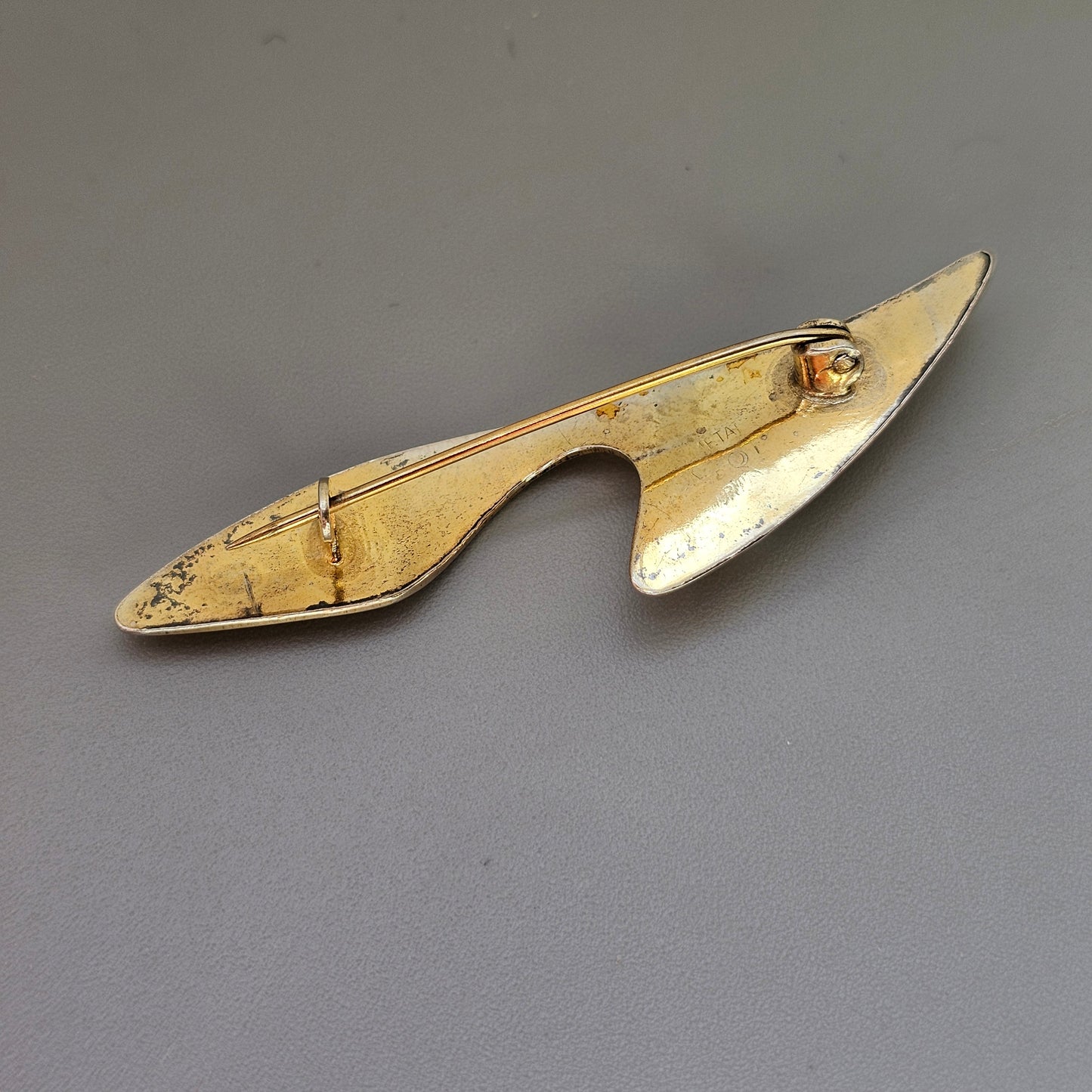 Vintage Norwegian Sterling Silver Yellow Enamel Brooch by Edelmetall Norway