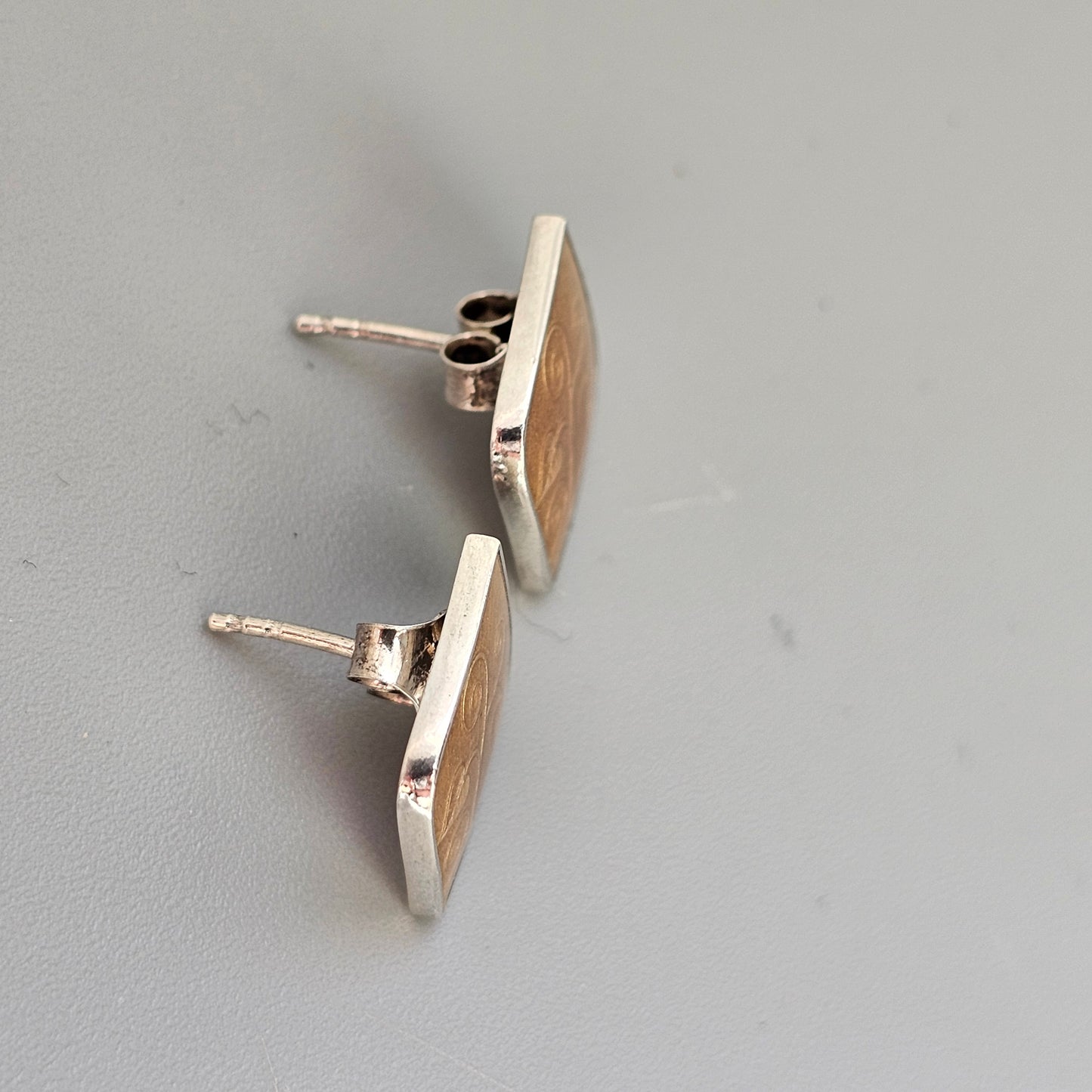 Finnish Sterling Silver Enamel Verso Sprout Earrings Design by Sanna Paajanen 2010