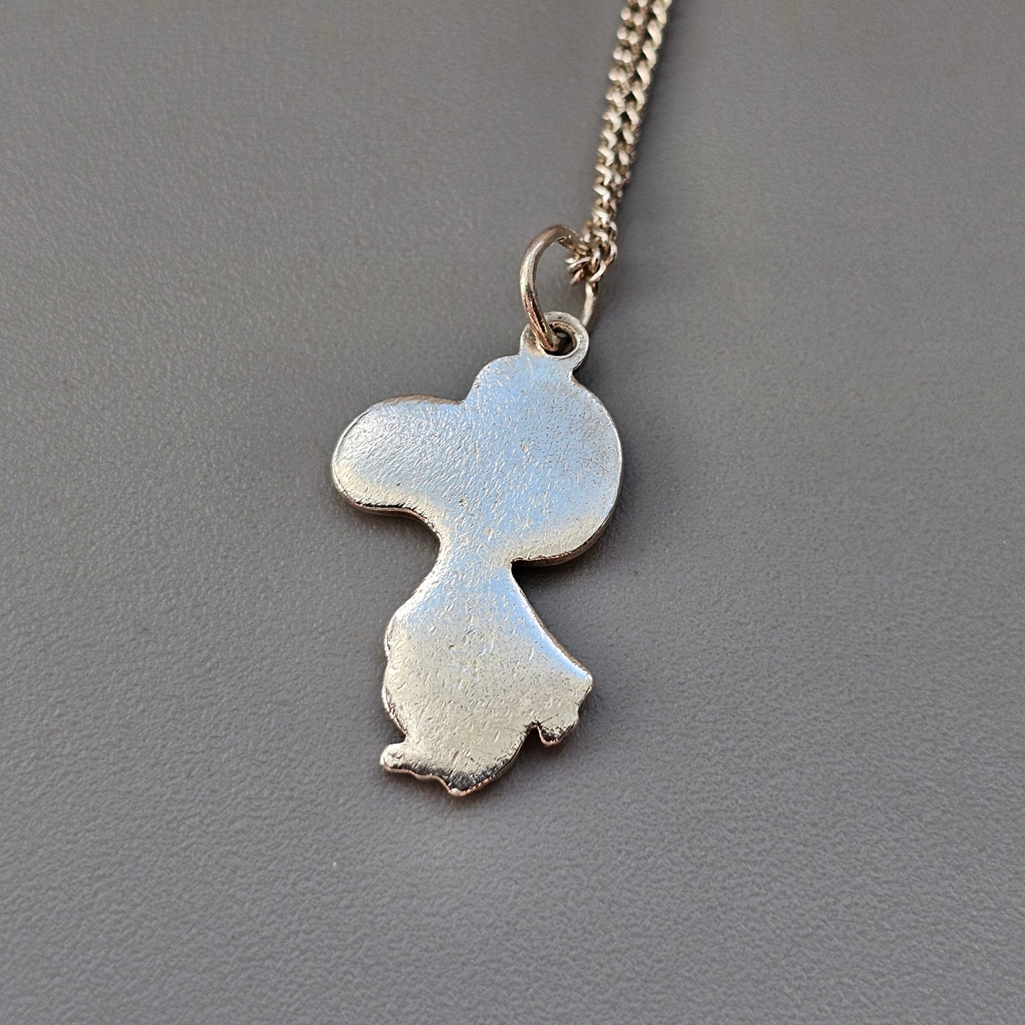 Vintage Silver Enamel Snoopy Pilot Necklace Pendant