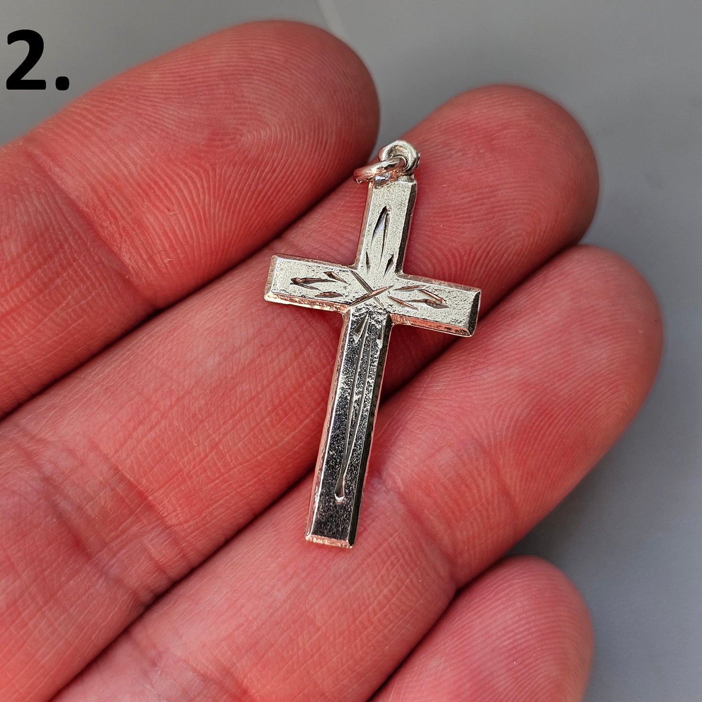 Vintage Finnish Art Deco Style Silver Cross Necklace Pendant