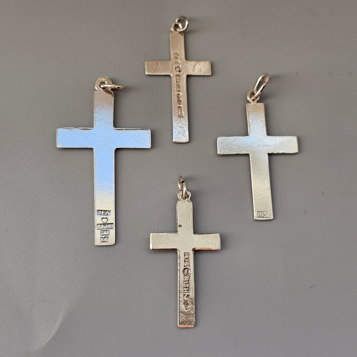 Vintage Finnish Art Deco Style Silver Cross Necklace Pendant