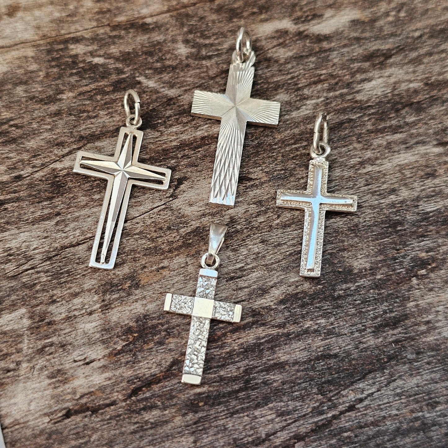 Vintage Finnish & Swedish Modernist Style Silver Cross Necklace Pendant
