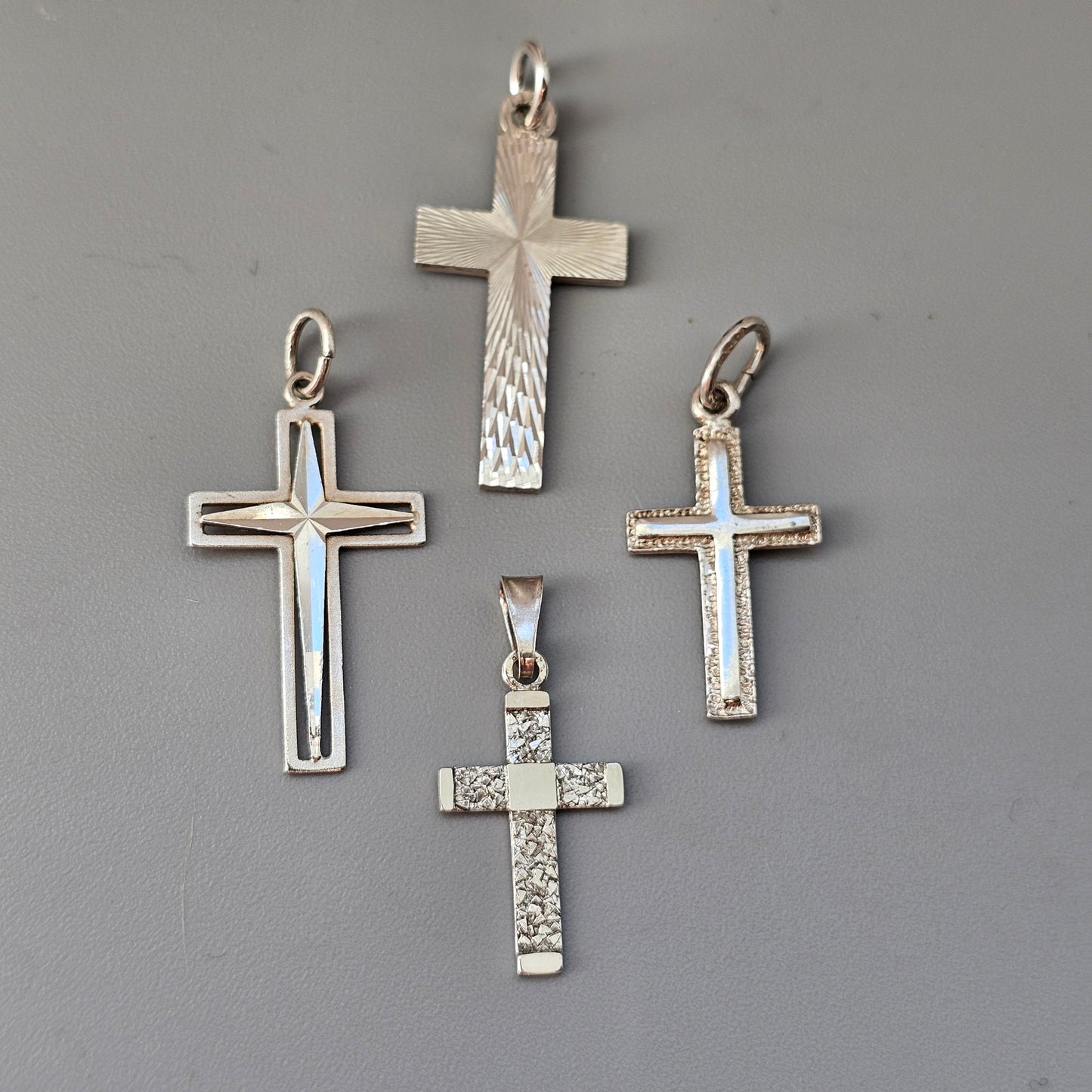 Vintage Finnish & Swedish Modernist Style Silver Cross Necklace Pendant