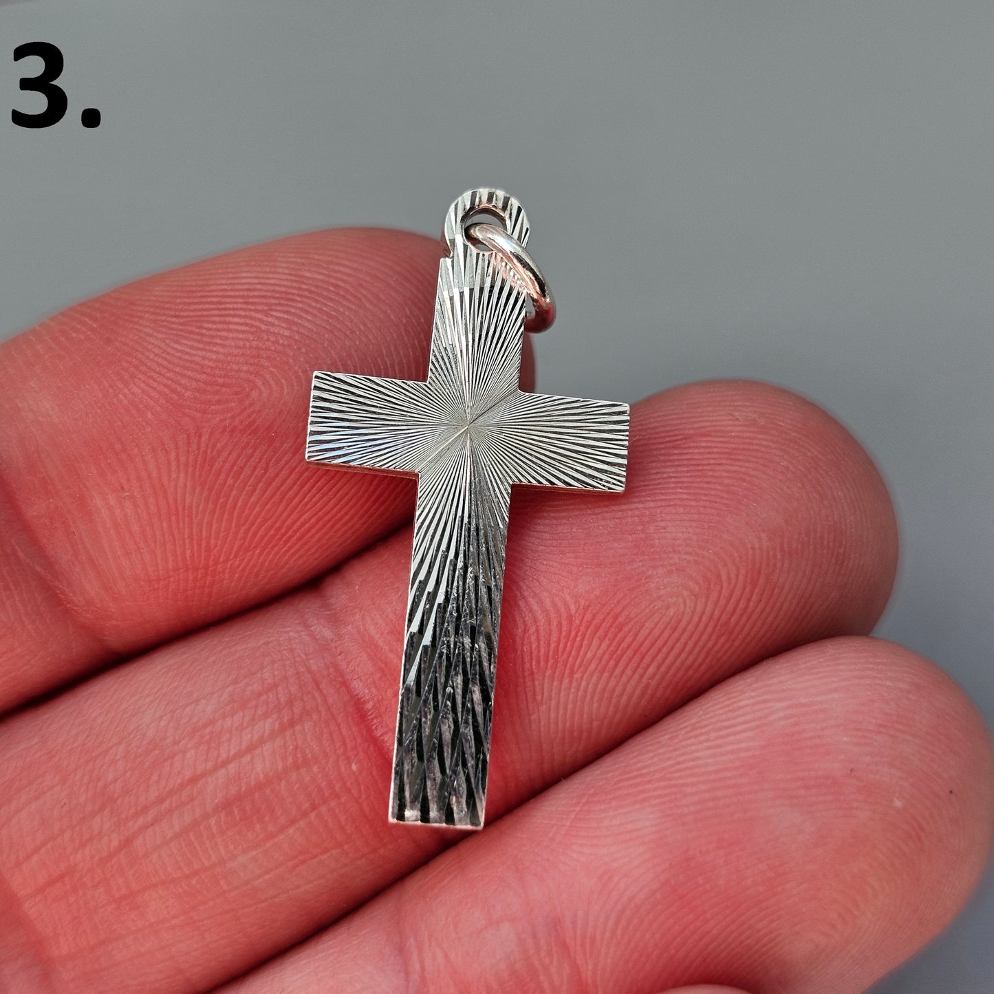 Vintage Finnish & Swedish Modernist Style Silver Cross Necklace Pendant